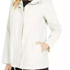 EILEEN FISHER BONE ORGANIC COTTON XS STEEL ZIP COAT $328 NWT